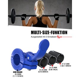 ZY-HUAN Barbell Clamps, Adjustable Size Dumbbell Clasp, 30 mm, 28 mm, 25 mm, 23 mm, Quick Release Weight Clips, Quick Release Barbell Bar for Crossfit, Weightlifting, Professional Training (Blue)