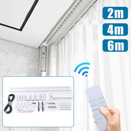 Automatic Curtain Opener with Hover Function,Smart Electric Curtain Opener Rod with Remote Control,Curtain Motor Track System (13.12ft)