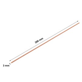 USAMILY 5pcs Pure Copper Round Rods 3mm in Diameter, 300mm in Length for DIY Craft, Lathe Bar Stock Metal Working