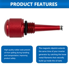 JZYUSHUA 2Pcs Replacement Magnetic Dipstick for Inverter Generators, Compatible with Predator, Wen, Yamaha (Red)