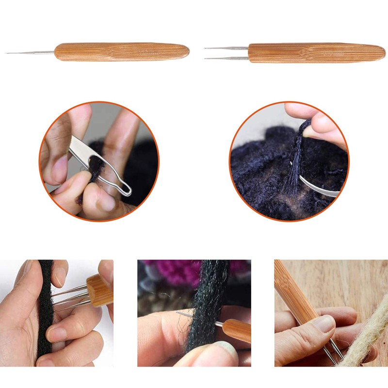 AUGSUN Dreadlock Crochet Hook Tool,Braid Hair Dreadlocks Needle Weaving Crochet
