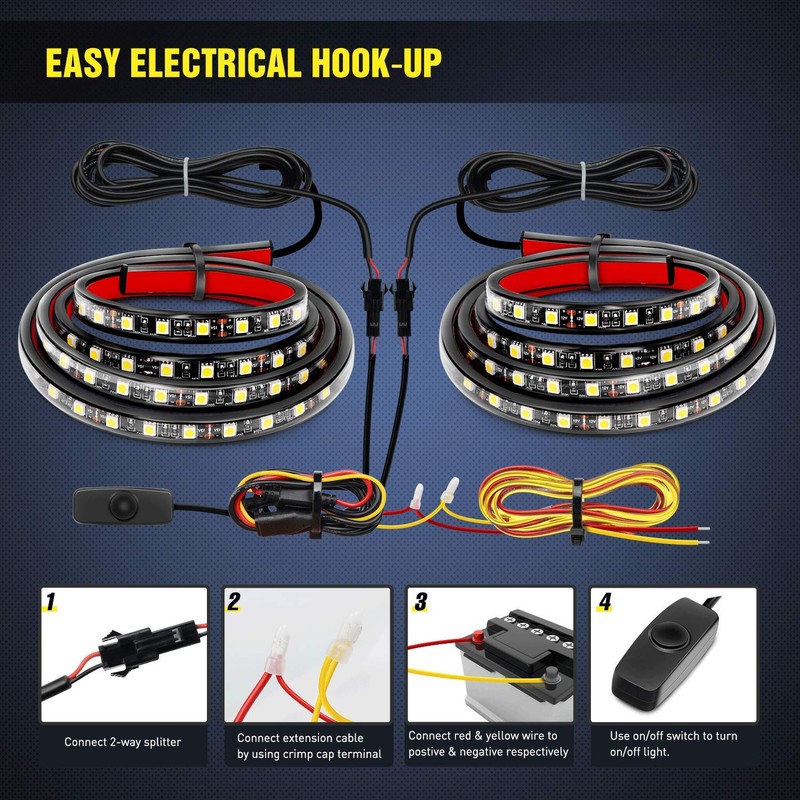 Nilight - TR-05 2PCS 60 Inch 180 LEDs Bed Strip