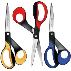 OneName Left Handed Scissors,Left Handed Scissors All Purpose,Stainless Steel Sharp Blade Soft Comfort-Grip Handles Lefty Scissor for School,Office,Home,Crafting Cutting Paper 8 Inch 3 Pack