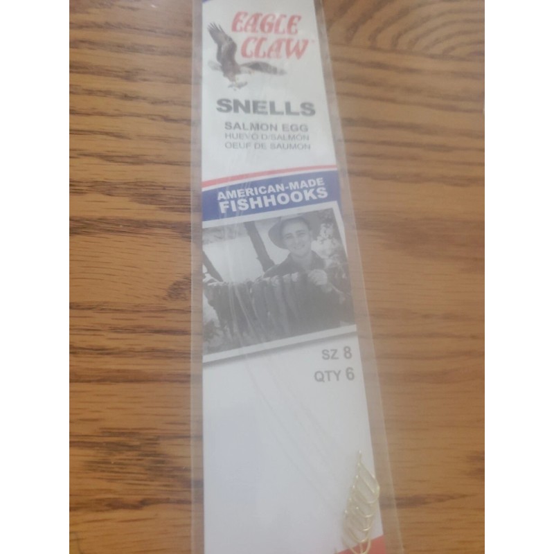 Eagle Claw Salmon Egg Hook Size 8 Qty 6 Eagle