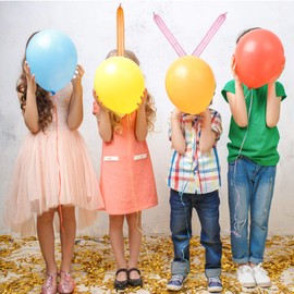 Rocket Balloons with Whistling Noise Giant Flying Balloons Long Latex Balloons with Straws for Kids Outdoor Birthday Party Favors