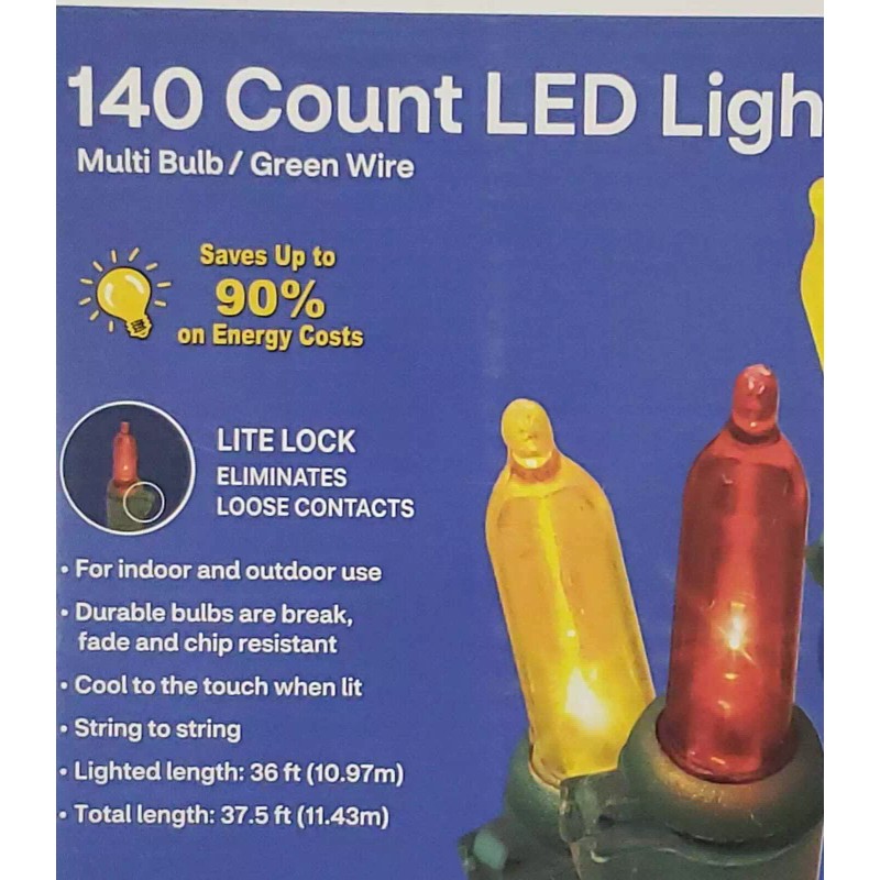 Merry Brite 140 Count LED Mini-Style Light Multi Bulb /
