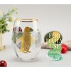Onebttl Unique Stemless Wine Glasses, Penguin Wine Glass for Red