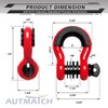 AUTMATCH D Ring Shackle 3/4" Shackles (2 Pack) 41,887Ibs Break