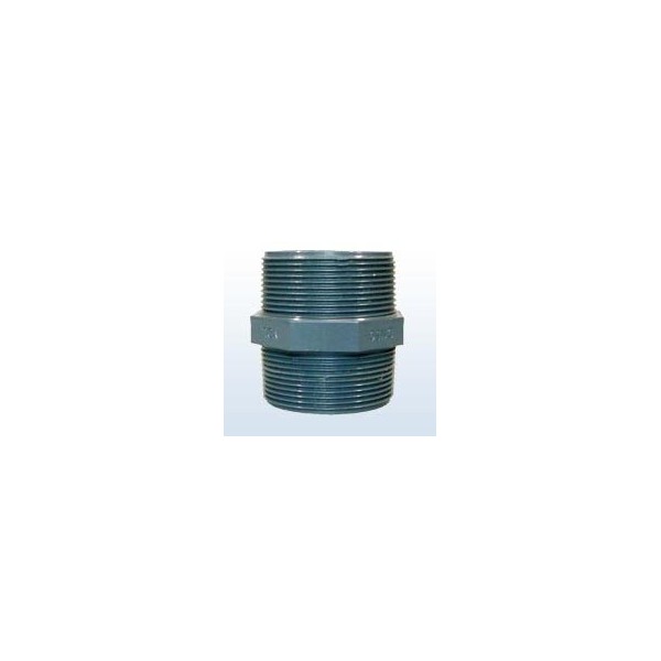 PVC Double Connection Nipple with External Thread, 4"