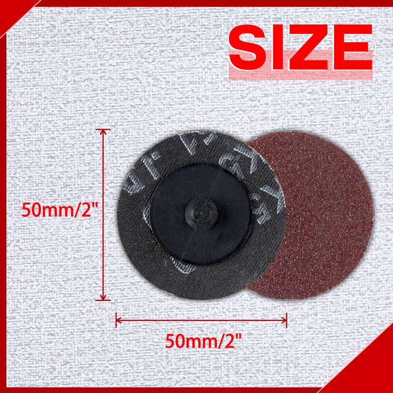SPEEDWOX 50pcs 2" 60 Grit Quick Release Discs Aluminum Oxide