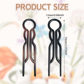 10Pcs Magic Hair Pins, French Hair Fork Lightweight Hairpins Bobby Pins Brown Hairpin Elegant U Shaped Hairpin, Styling Accessories Hairpins For Women And Girls (Black+Brown)