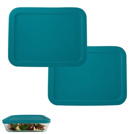 11 Cup/2.6 L Turquoise Replacement Lids/Covers for Pyrex 7212-PC, 11 Cup/88oz Anchor Hocking & Klare Ware Storage Bowls *Lids Only* - *Glass Container Not Included* (2 Pack, Turquoise)