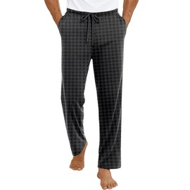 Ekouaer Mens Pajama Pants Lounge Pants with Pockets Soft Sleep Pants Loose Fit Pj Bottoms with Drawstring S-XXL