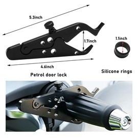 Yourkar Motorcycle Cruise Control, Aluminum Motorbike Throttle Lock, Throttle Assist Wrist Hand Grip Lock with Silicone Ring Protection for Motor, Bicycle, Motorcycle Accessories