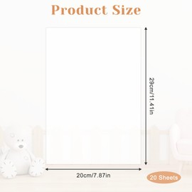 Pack of 20 shrink film set, shrink films, tracing paper, A4, shrink paper for crafts for children, adults, shrink film with 20 x 29 cm