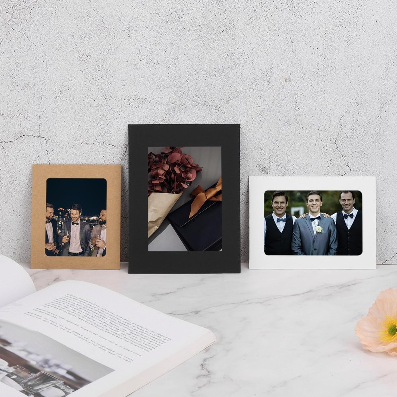 MECCANIXITY 30PCS Paper Photo Frames, 4 x 4 Inch Cardboard