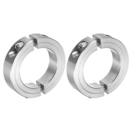 uxcell 2pcs Double Split Clamp-On Shaft Collar for 1-7/8" Shaft, Two-Piece Clamping Collar, 2-7/8" OD, 11/16" Thick, 304 Stainless Steel Axle Collar Clamp, Set Screw Style