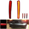 KENRTIR 2pcs Red Lens LED Brake Sequential Turn Signal Tail