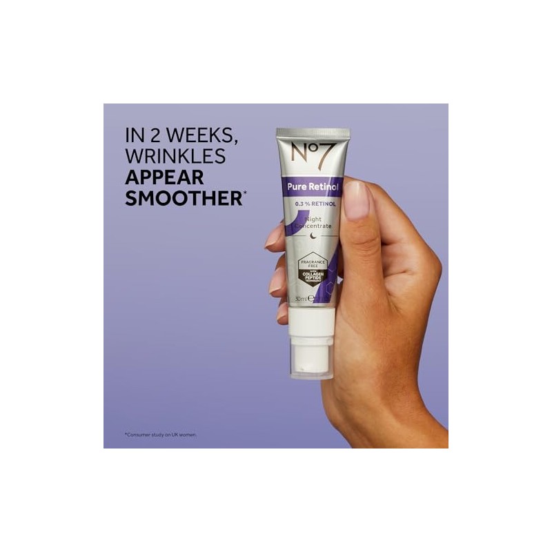 No 7 Retinol avanzado 1.5% concentrado nocturno complejo, tamaño mini