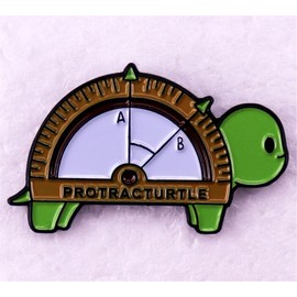 Protracturtle Enamel Pin Funny Math Turtle Enamel Pins Badges Lapel pins Brooches Decoration Pin Women Men Jewelry Accessories For Gifts
