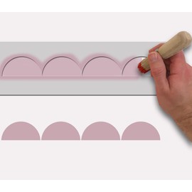 Scallop Border Stencil, Paint a Scallop Edge Pattern on Any Surface / Home Decor / up-Cycle / Art / Craft etc - Reusable