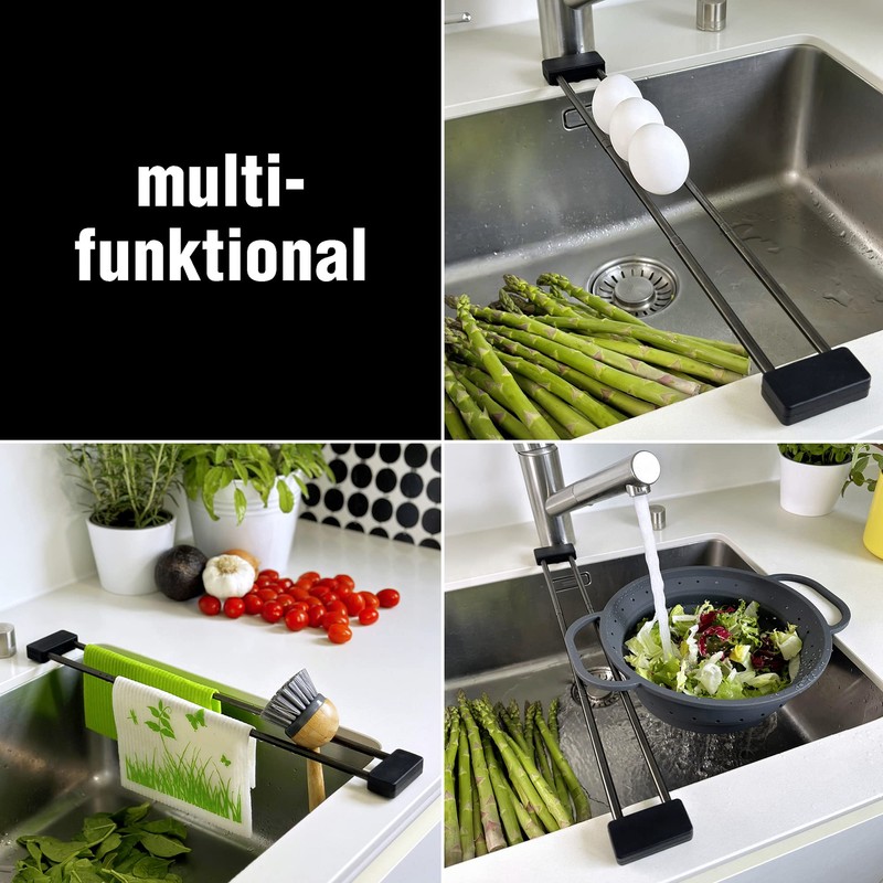 Sanni Shoo Drip.line Dish Cloth Holder, Sink Organiser, Flexible Cloth