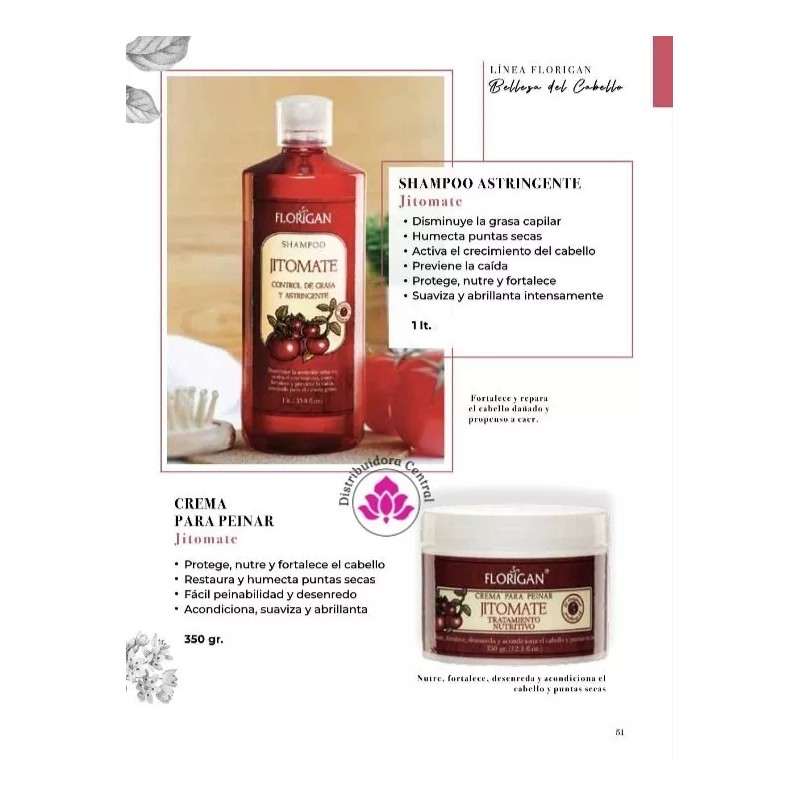 Florigan Crema Para Peinar Jitomate Tratamiento Nutritivo Florigan®