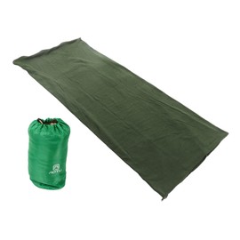 BORDSTRACT Fleece Sleeping Bag, Fleece Sleeping Bag Inner Lining for Adults in Warm or Cold Weather, Portable Warm Travel Sleeping Bag, Camping Blanket with Zip (Military Green)