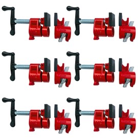 DUPDMKIN Pipe Clamps 3/4 inch 6 Pack Pipe Clamps for Woodworking Ideal for Carpentry, Home Improvement, and DIY Projects (3/4 IN with Pads)