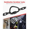 Combination Locks, 4-Digit Heavy Duty Carabiner Clips, D-Shaped Code Combo