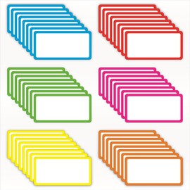 IMAGAME 48 Pack Magnetic Dry Erase Labels - Magnetic Blank Cards with Color Borders, Reusable Magnetic Name Tags - Dry Erase Labels for Home, Office, Classroom - 2 x 4 Inches