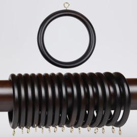 Handmade Wooden Drapery Rod Rings, Curtain Rod Rings, for 1-1.5 inch Curtain Rod Pole - Beech Wood (24, 2.7 INCH Inner Dia)