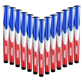 JumboMax Pack of 13 Tour Series Golf Grips Red White Blue X-Small (JR/Junior) (+3/16")