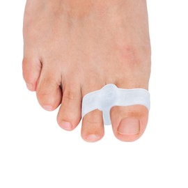 lasuroa 12 Stück Zehenspreizer aus Silikon, Weich Weiß Zehentrenner Spreizer Korrektor mit 2 Schlaufen für Männer und Frauen zum Begradigen Überlappender Zehen