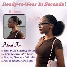 Afro Puff Messy Bun Hair Piece Elastic Ponytail for Women