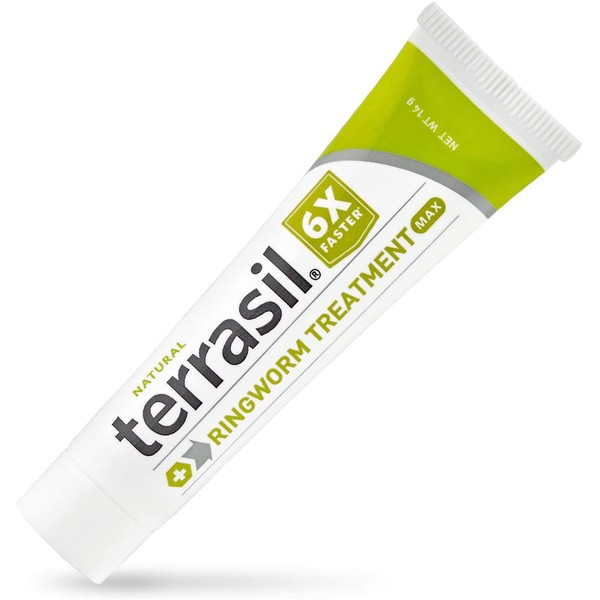 terrasil Ringworm Treatment MAX - 6X Faster Patented Natural Anti-Fungal Ointment for itching Burning Pain Inflammation & Irritation from Ringworm Skin Infection - 14g Tube