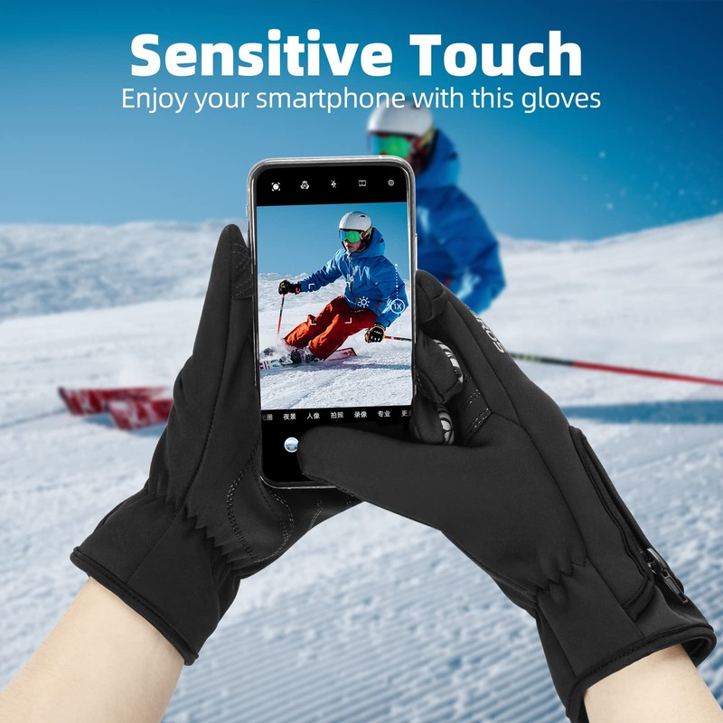 ROCKBROS Winter Cycling Gloves for Men Women Winter Fleece Full