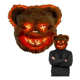 Pack 2 Mascaras Oso Y Conejo Con Luz Led Halloween Disfraz Color Café