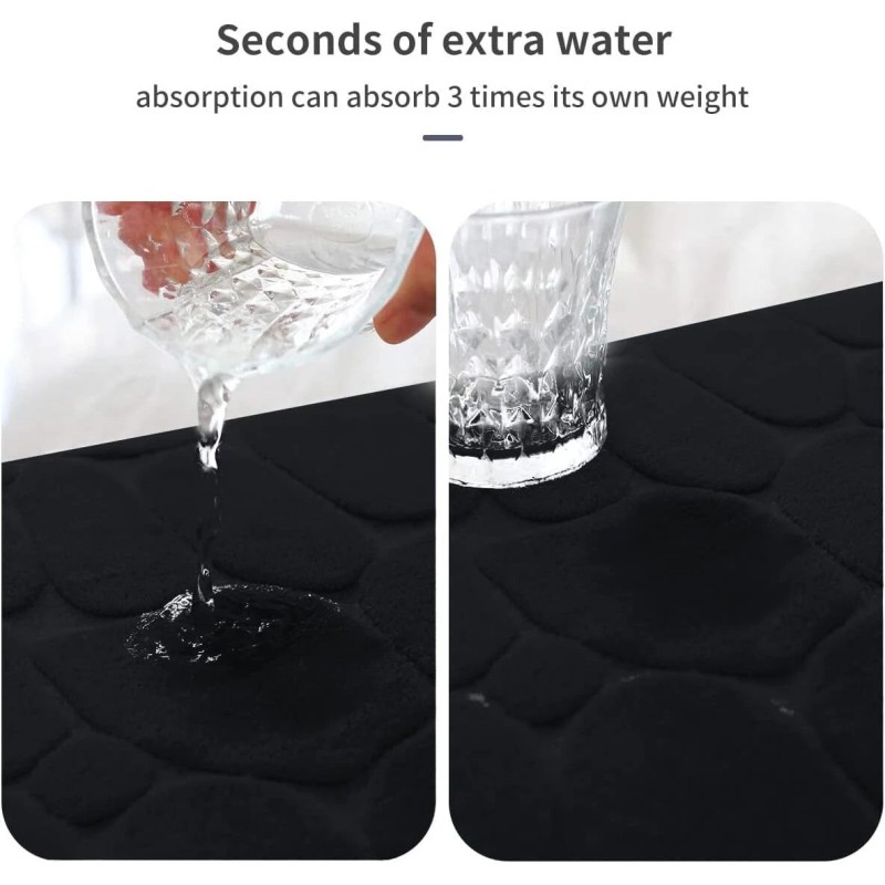 Unbranded Memory Foam Bath Mat Cobblestone Bathroom Rugs Super Water