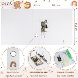 Olgs OLGS Sammelordner Meine Krippenzeit | Erinnerungsordner, Kindergartenordner Boho Bär, Hase, Löwe | Ordner für Kinder Geschenk, Kindergartenzeit, Sammelmappe, Kindergarten, Ringordner DIN A4 - Indianer