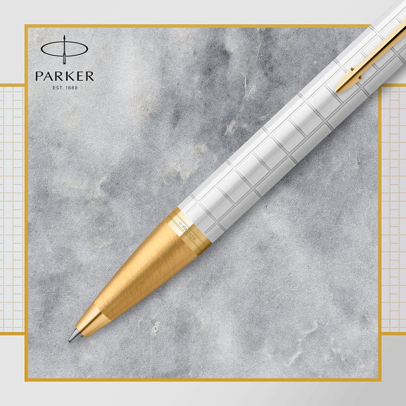 Parker IM Ballpoint Pen | Premium Pearl Lacquer with Gold