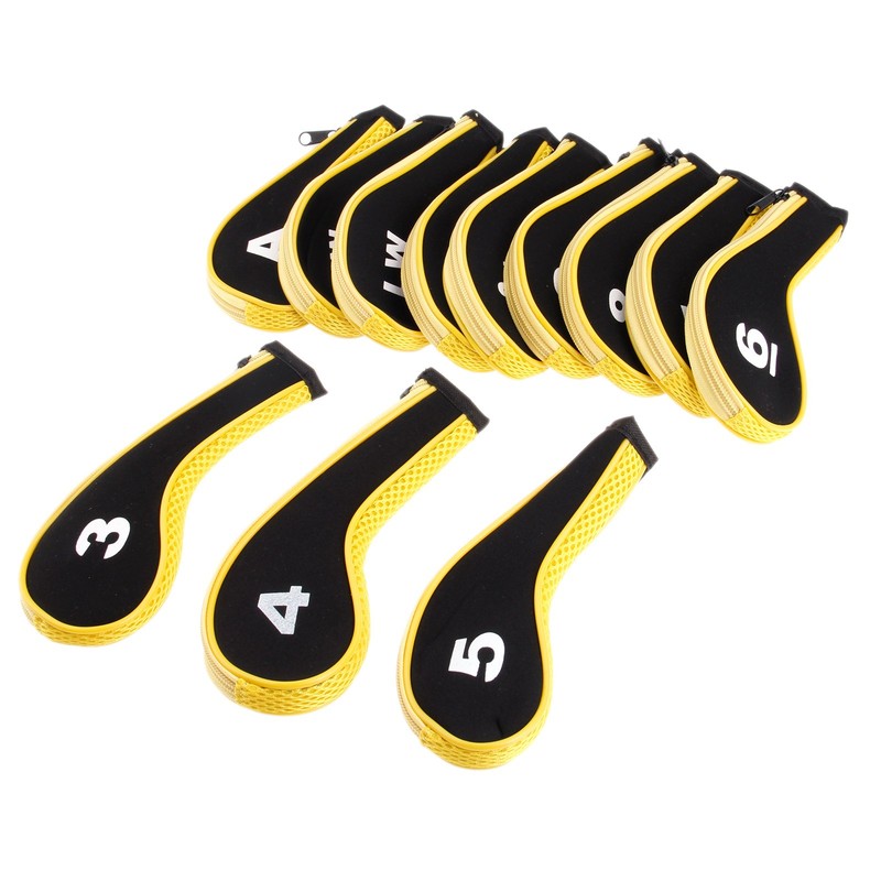 MUXSAM Golf Club Head Cover Yellow Neoprene Long Number Printed
