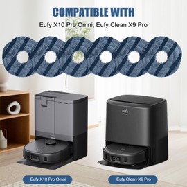 Cumnvulnt 6 Pcs Mop Pads for Eufy X10 Pro Omni for Eufy X9 Pro Robot Vacuums, Washable and Reusable Mopping Cloth, Soft Vacuum Pads Accessories