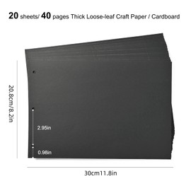 Giiffu Scrapbook Inner Pages, Black Refilled Pages for DIY Scrapbook Photo Album, 20 Sheets / 40 Pages …