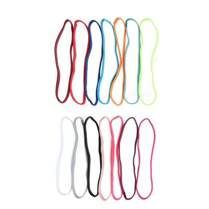14PCS Workout Headband Polyester Cotton Non Slip Breathable Head Sweat