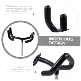 TEHAUX Adjustable Metal Microphone Boom Pole Holder Stand for Recording Compatible SMB and Other Mics Heavy Duty Tripod Base for Studio and Live Sound