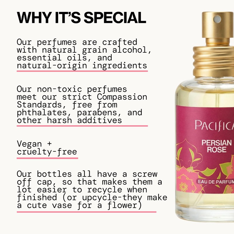 Pacifica Beauty, Persian Rose Clean Fragrance Spray Perfume, Made with