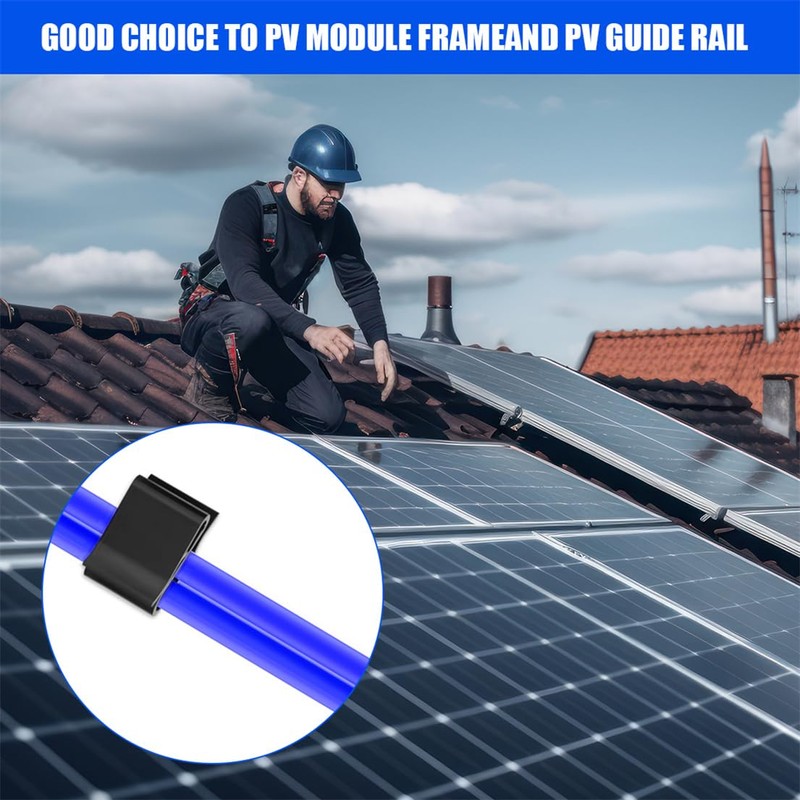 Spann Solar Cable Clips - 30Pcs Black PV Cable Clamp