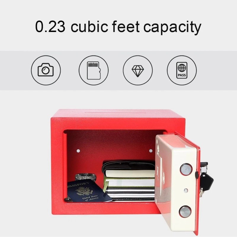 HF Red Small Safe Box for Money - 0.23CF Mini