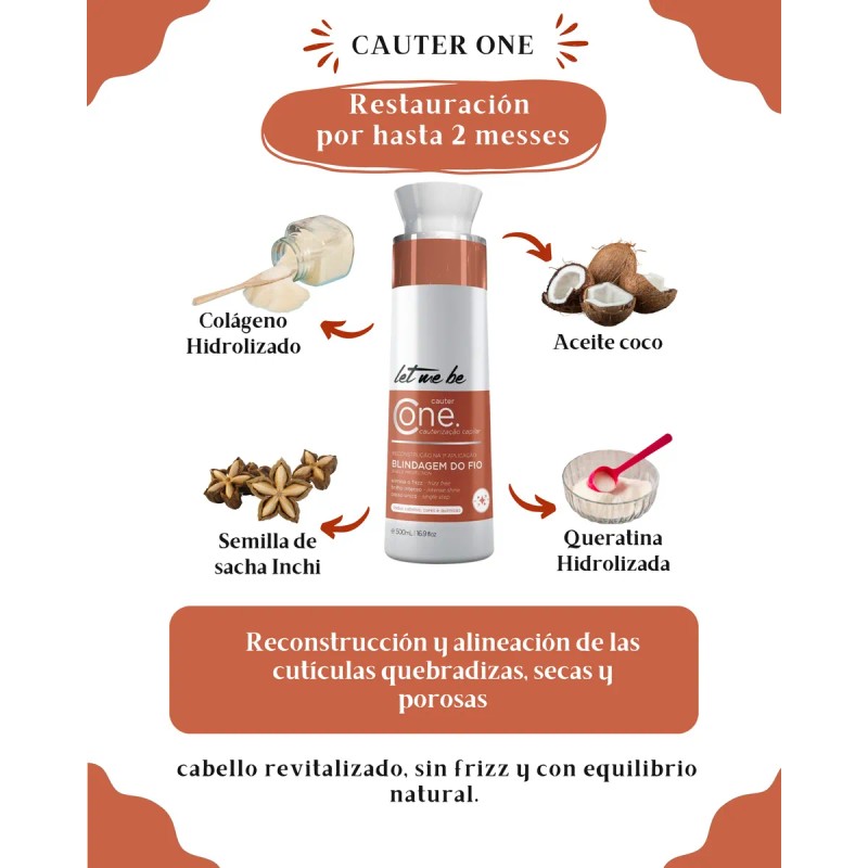 Tratamiento Cauterizador Let Me Be 500 Ml Blindaje Capilar